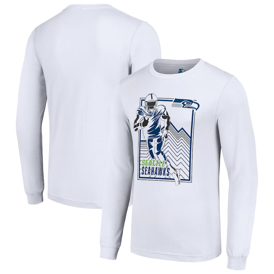 Men Seattle Seahawks white 2024 NFL Long sleeve T Shirts